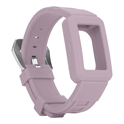 Kanzd Silicon Buckle Wrist Watch Band Strap Belt With Case Protect For Fitbit Charge 2 (Purple)