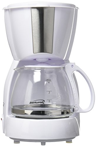 Brentwood Appliances TS-213W 4 Cup Coffee Maker, White