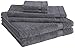 Hotel & Spa Quality Super Absorbent & Soft, Cotton, 6 Piece Turkish Towel Set for Kitchen & Decorative Bathroom Sets Includes 2 Bath Towels 2 Hand Towels 2 Washcloths, Charcoal Grey