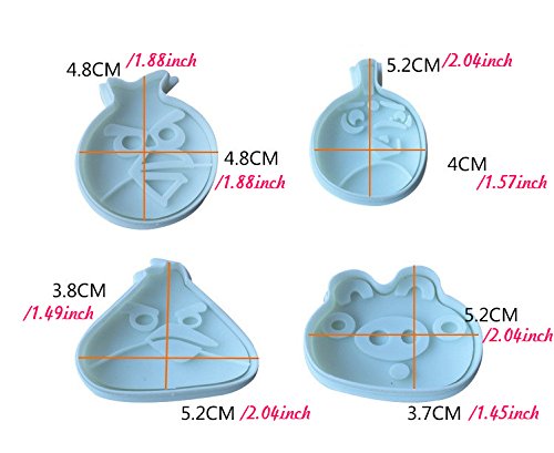 4Pcs Plunger angry birds cookie Cutters biscuit embossing Mold cake decorating supplies Fondant embosser Decor edible Anyana baking stamp christmas fall pie crust decoration