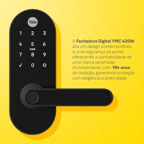 Fechadura Digital YMC 420W Preto Fosco | Yale
