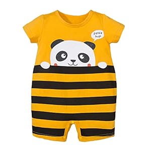 NCONCO Baby Peuter Romper Pasgeboren Cartoon Panda Gestreepte Jumpsuit Romper