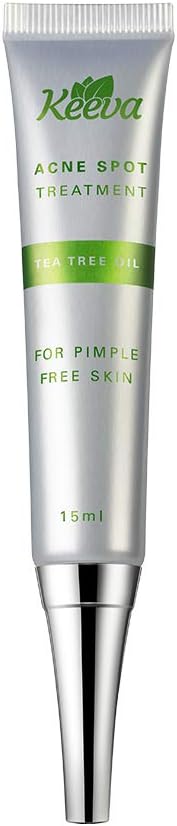 Keeva Organics Acne Spot Treatment Cream, Deep Cleansing Light Cream to Target Severe Acne, Blemishes, Spots, Cystic Scars with Natural Tea Tree Oil to Balance Oily Skin for Clear Smooth Complexion