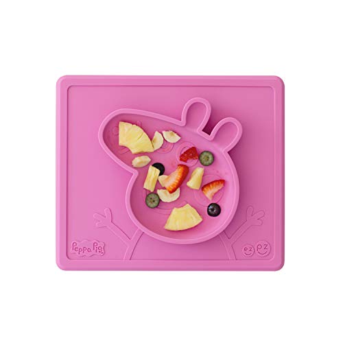 ezpz Peppa Pig Mat (Pink) 100 Silicone Suction Plate with Builtin