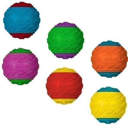 MatchLexx® Durable Bounce Balls Squeaky Set of 2 Ball Play Fun Enjoyment Gift-Assorted Dog Toys, Interactive for Kittens, Cats and Puppy Dogs
