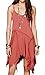 R.Vivimos Women Spaghetti Straps Asymmetrical Hem Sexy Short Sun Dress Medium Red