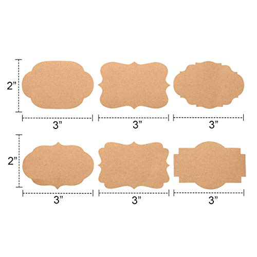 Cualfec Christmas Gift Tag Stickers Glass Bottle Labels Natural Kraft Label Stickers for Christmas Gifts, Mason Jars, Glass Bottles, Candle Containers - 2 x 3" Lots Room for DIY - 2 Rolls - Thumbnail 3