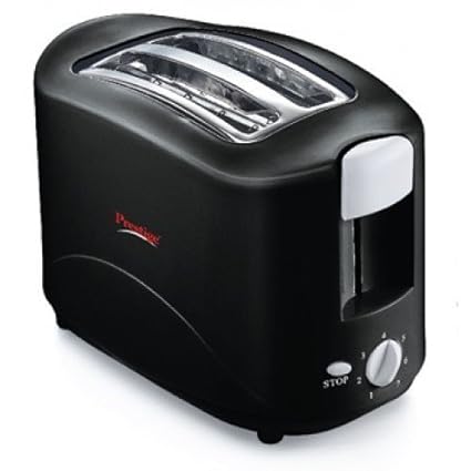 Prestige Plastic Pop-Up Toaster (Black, 2 Slice)