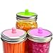 6-Pack Waterless Airlock Fermentation Lids for Wide Mouth Mason Jars, Mold Free, Food-Grade Silicone Easy Fermenting Lids for Sauerkraut, Kimchi, Pickles or Any Fermented Probiotic Food (3 Colors)
