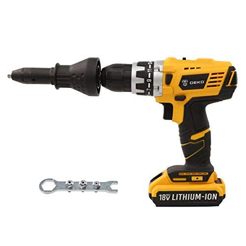 DEKO Rivet Gun for Cordless Drill Electric Rivet Nut Gun Riveting Tool Cordless Riveting Drill