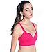ROPALIA Womens Fitness Yoga Sports Bra Wirefree Seamless Padded Push Up Racerback Top Rose M