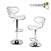2 pcs Swivel Elegant PU Leather Modern Adjustable Bar Stool Chair Barstool (White)