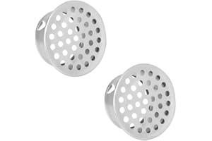 Rengicai 2pcs PVC Termination Cap, Stainless Steel Pipe Mesh Screen PVC Vent Cover for 2 Inch Inner Diameter Round Terminatio