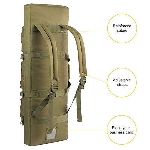 AK47/AR16 Tactical Rifle Case Double Carbine Bag Outdoor Molle Deluxe Double Rifle Gun Bag Padded Long Gun Case & Rifle Storage Backpack(2 Sizes and 6 Colors to chooese from) (O.D. Green, 38inch) - Thumbnail 4