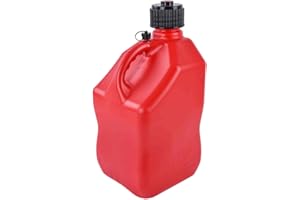 JEGS Square Red Jug | 5-Gallon Capacity | Contoured Handle | Exterior Fluid Level Markings | Leak-Free Seal | Unbreakable Cap | Made In USA