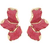 coadipress Irregular Flower Earrings for Women Unique Statement Petal Dangle Earrings Large Colorful Flower Earrings Fashion Chunky Floral EarringsTrendy Statement Earrings Jewelry Gifts