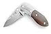 Off-Grid Knives - OG-161 - Compact Pocket Folder with Polished Wood & Damascus Handle and Bolster, Damascus Blade, Liner Lock & Right Thumb Stud (Only 2.4 oz)