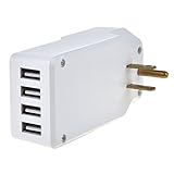 ABLEGRID® 25W 4-Port USB Wall Charger, Multi-Port USB Charger Rapid Station Charging For Apple ,Android and Tablet(White) (ICH-09SA25 (White))