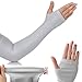 AquaX Mild compression arm sleeves with thumb holes Sports armlet hand cover - 1 pair for UV Protection sun screen cooling cycling basketball running hiking golf volleyball outdoor sports