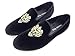 Men's Vintage Velvet Embroidery Noble Loafer Shoes Slip-on Loafer Smoking Slipper Black/Red/Blue