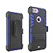 iPhone 7 Plus Case, Moonmini Shockproof Belt Clip Card Holder with Kickstand Dual Layer Heavy Duty Protective Cover for iPhone 7 Plus - Blue