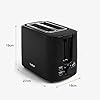 VonShef-Black-Toaster-Compact-2-Slice-Toaster-with-Browning-Control-Defrost-Reheat-Function-Removable-Crumb-Tray-Cord-Storage-Non-Slip-Feet-Portable-Easy-to-Use-with-7-Toasting-Levels-900W VonShef Black Toaster - Compact 2 Slice Toaster with Browning Control, Defrost & Reheat Function Removable Crumb Tray…