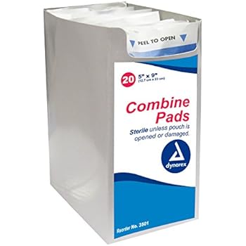 Dynarex Combine Pads, Sterile, 5 x 9 Inch, 20 Count