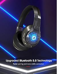 Mpow H2 audífonos de diadema, con Bluetooth y 4 modos ecualizadores, con cable e inalámbrico, de alta fidelidad, con micrófono para celular computadora, 13 horas de uso de manera inalámbrica Negro