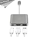 Travel Inspira USB C HDMI Hub, with USB 3.0 Port and Type C Recharging Port for MacBook 2016, Chromebook Pixel and More Type C Devices