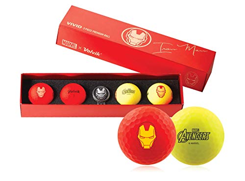 Volvik Marvel Golf Balls - Various Superhero Gift Sets - Spiderman/Hulk/Thor/Black Panther/Captain America/Iron Man | four ball and ball marker gift set volvikxmarvel
