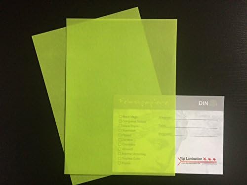 Top Lamination Excellent Visibility Giftgrün 200g/m² 50 Sheets DIN A5 Transparent Paper Very Good Quality, Invitation Cards, Business Cards, Insert Sheets Great for Scrapbooking, Wedding Day Gift Boxes in Meal Planner, Craft and more