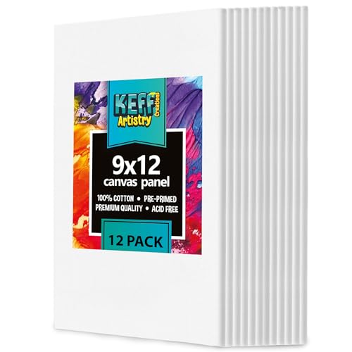 Canvas Boards for Painting - 9x12 12-Pack Art Paint Canvases