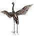 Regal Art & Gift Outdoor Garden Décor, Unique Bird Sculpture, Rustic Metal Bird Statues, Garden Ornaments, Bird Figurine for Lawn, Decorative Sculpture, Crane, Multi, Wings Up, 44