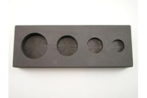 MAKE YOUR OWN GOLD BARS 1-2-5-10 oz Gold Bar High Density Graphite Round Mold 4-Cavities - Silver Copper Made in The USA!!!