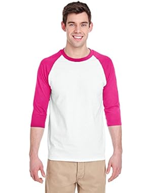 mens Heavy Cotton ¾-Sleeve Raglan (G570)
