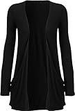 Womens Boyfriend Pocket Cardigan Shrug Sweater Black Medium/Large (10/12)