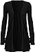 Fashion Womens Boyfriend Pocket Cardigan Shrug Sweater (M/L (10/12), BLACK)