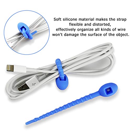 100 Pack of Reusable Cable Ties, AllPurpose Silicone Ties Cable Management Zip Tie Multiuse