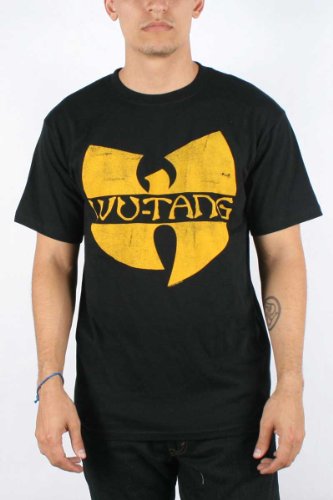 Wu-Tang Clan – Classic Yellow Logo T-Shirt in Black, Size: Large, Color: Black, Online Clothing Store