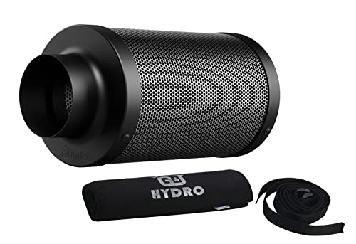 G HYDRO Carbon Filter for 100% Air Filtration - 2023 New Removes 3X More Odors, Contaminants, Dust, Pollen, Particles. Australian Virgin Charcoal, Reversible Flange for Inline Duct Fan Combo