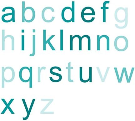 WallCandy Arts Wall Decal, Tinted Teal Ombre Alphabet Wall Stickers