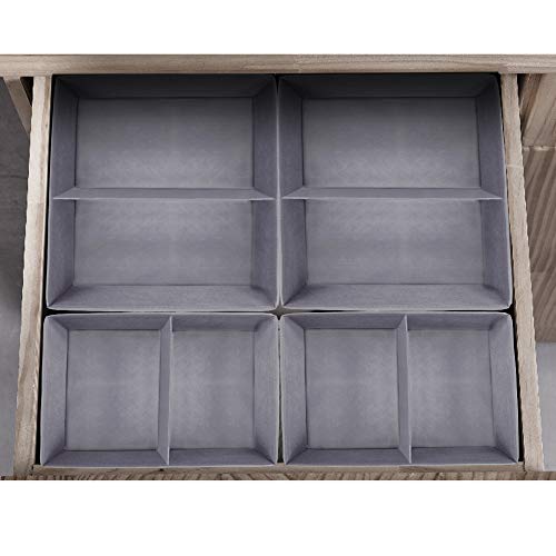 homyfort Clothes Drawer Organizer Dresser Dividers,Foldable Storage Bins Box Cubes for Underwears,Bras,Socks,Nursery/Kids Room,Cabinet Set of 4 Dark Grey
