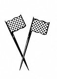 Creative Converting 12 Count Black And White Check Plastic Flag Picks