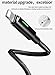 Power Off/On Smart LED Auto Disconnect and Auto Recharge Nylon Braided Sync Charge USB Data 6FT/1.8M Cable Compatible New Phone List Below (Black, 4FT/1.2M)