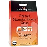Wedderspoon Organic Manuka Honey Lozenges with Ginger and Echinacea, 4 Ounce