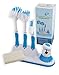 Powerstone Kitchen Cleaning 5-Piece Set, includes Storage Caddy and 3 Brushes for Scrubbing Dishes, Pots and Pans, Utensils. Bonus Palm Brush and Vegetable Peeler (Blue)