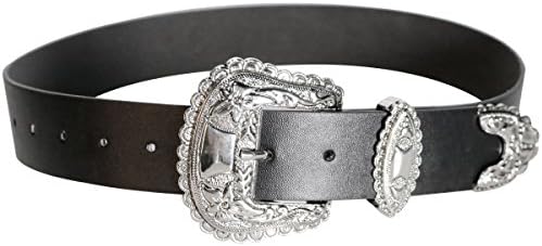 Matsu Belt Women Strap Metal Pin Buckle Luxury Vegan Leather Belts MB1804 (One Size, Black)