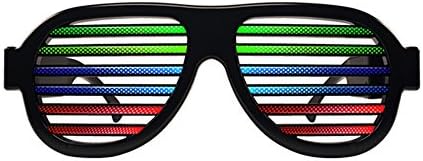 CXAK LED Light Up Glasses With Shades Sound and Music Reactive Slotted and USB Recharageable.Perfect for Cloubbing,Concert EDM, Rave, Disco, Dubstep Party-Black