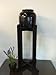 Porcelain Ceramic Water Dispenser Solid Black Spigot and Black Wood Floor Stand