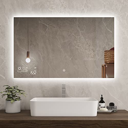 BYECOLD 40”x24” Smart Bathroom Mirror WiFi Enabled Weather Display